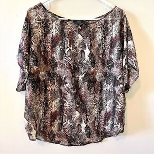GUESS Sheer Snake Skin Blouse Size Large